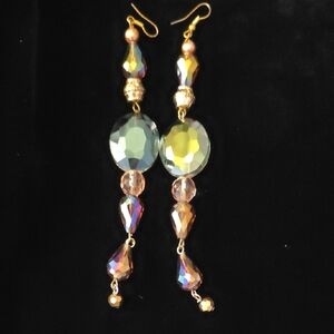 Chic Gold and Multicolor Dangle Earrings